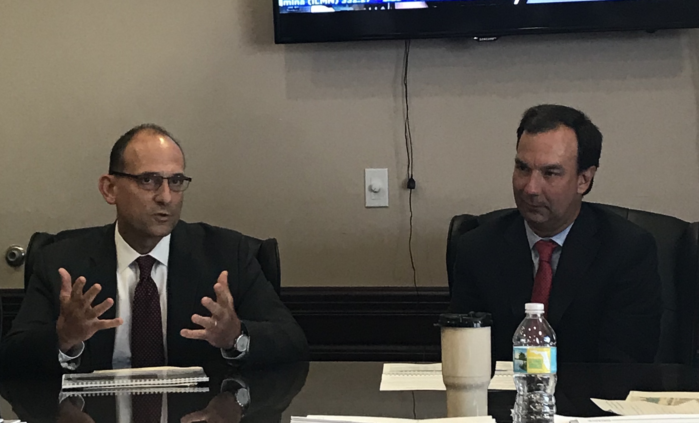 The Board of Trustees received formal presentations for Leveraged Loans. Representatives from SEIX (pictured on July 20, 2018), Credit Suisse and Pacific Asset Management provided excellent options for the Board to consider.